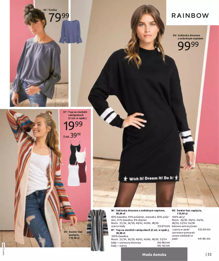 Gazetka promocyjna Bonprix - Moda na Wyjątkowe chwile - ważna 01.01 do 30.05.2021 - strona 35 - produkty: Dres, Moda, Sukienka, Sweter, Top, Tunika, Wełna