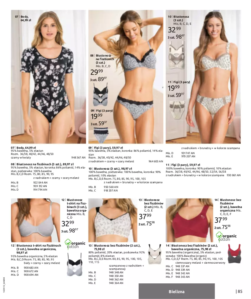 Gazetka promocyjna Bonprix - Moda na Wyjątkowe chwile - ważna 01.01 do 30.05.2021 - strona 87 - produkty: Bielizna, Biustonosz, Body, Figi, T-shirt, Wełna