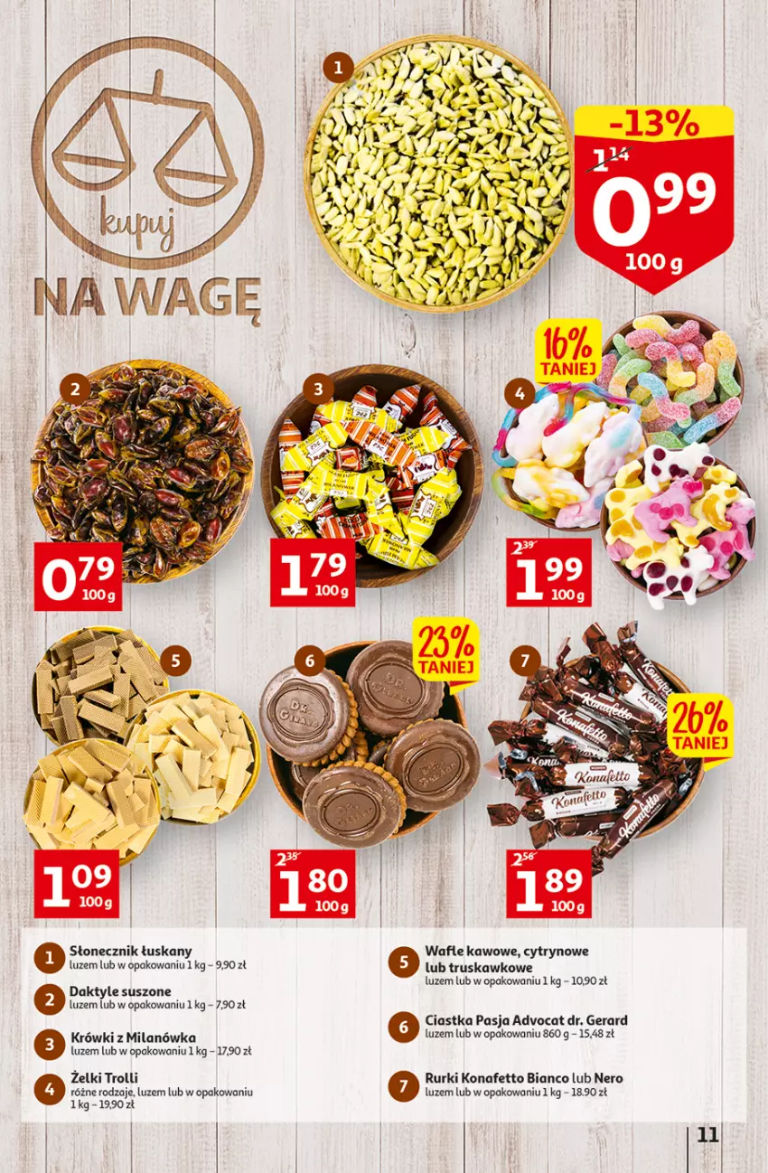 Gazetka promocyjna Auchan - Gazetka Koszyk Oszczędności Auchan Hipermarkety - ważna 03.11 do 09.11.2022 - strona 11 - produkty: Ciastka, Daktyle, Rurki, Wafle