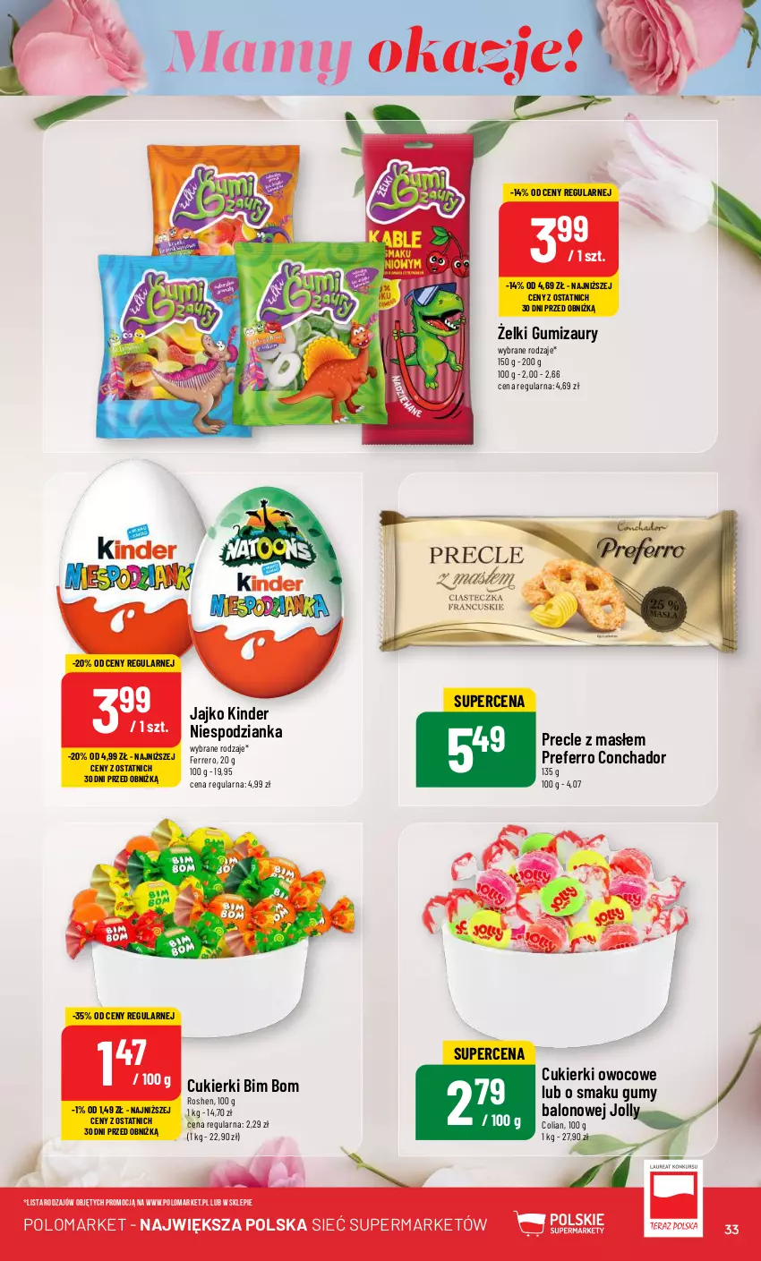 Gazetka promocyjna PoloMarket - Gazetka pomocyjna - ważna 22.05 do 28.05.2024 - strona 33 - produkty: Cukier, Cukierki, Ferrero, Kinder, Precle