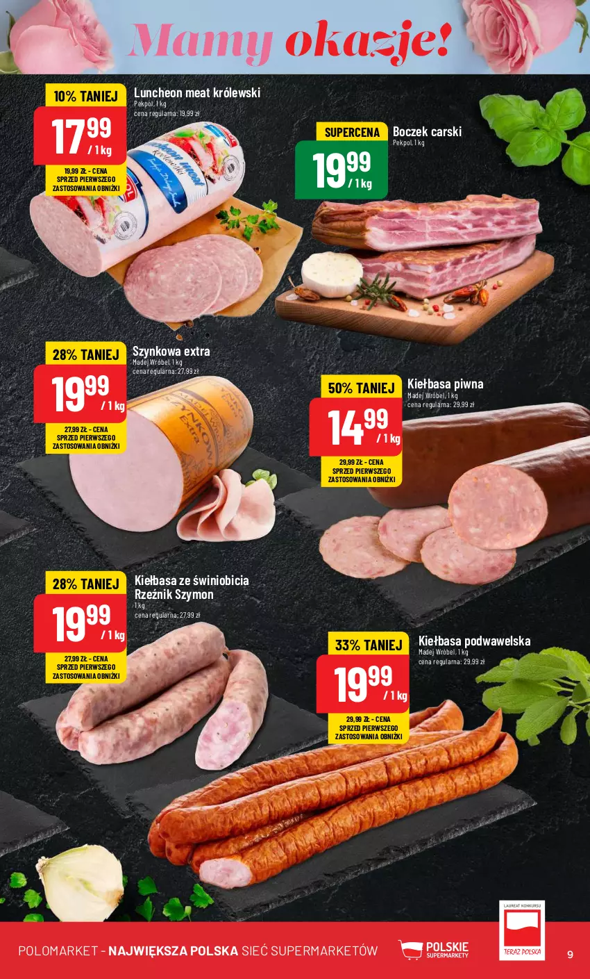 Gazetka promocyjna PoloMarket - Gazetka pomocyjna - ważna 22.05 do 28.05.2024 - strona 9 - produkty: BIC, Boczek, Cars, Kiełbasa, Kiełbasa podwawelska, Królewski, Madej Wróbel, Pekpol, Wawel