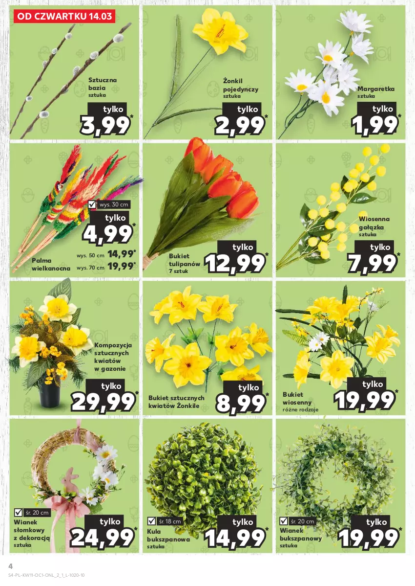 Gazetka promocyjna Kaufland - Kaufland - ważna 14.03 do 20.03.2024 - strona 4 - produkty: Bukiet, Palma, Tulipan