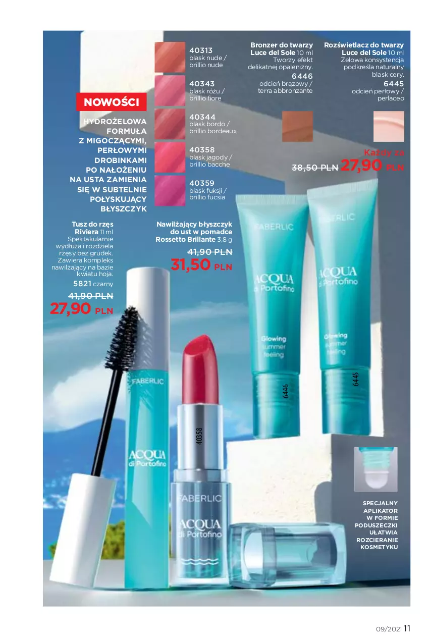 Gazetka promocyjna Faberlic - Gazetka - ważna 14.06 do 04.07.2021 - strona 11 - produkty: Błyszczyk do ust, Bordeaux, Bronzer, Cień, Inka, Jagody, Rozświetlacz, Tusz