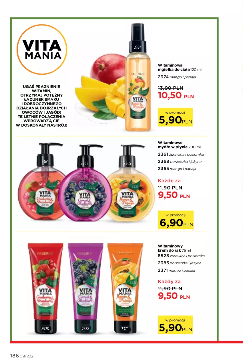 Gazetka promocyjna Faberlic - Gazetka - ważna 14.06 do 04.07.2021 - strona 186 - produkty: Krem do rąk, Mango, Mydło, Mydło w płynie, Papaja, Por