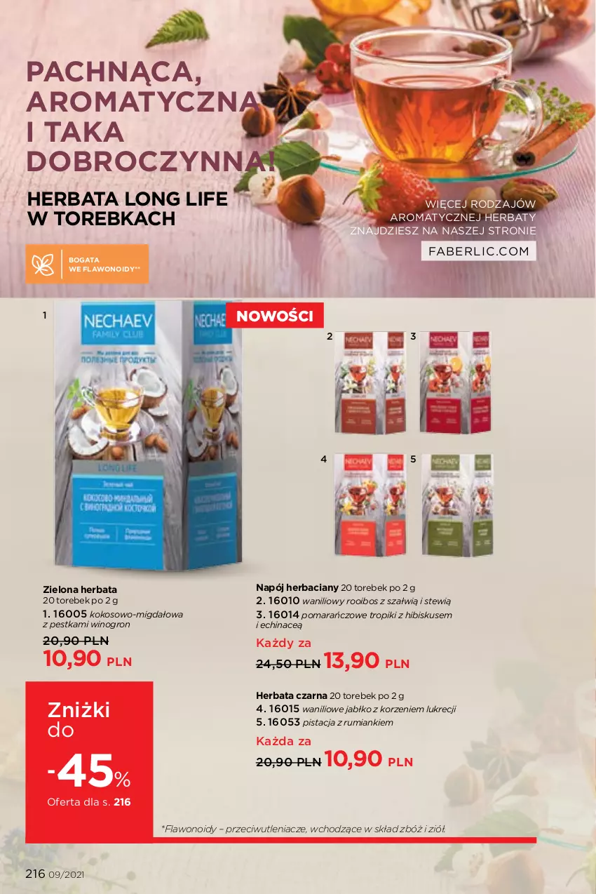 Gazetka promocyjna Faberlic - Gazetka - ważna 14.06 do 04.07.2021 - strona 216 - produkty: Fa, Herbata, Herbata czarna, Hibiskus, Kokos, Napój, Rum, Torebka, Wino