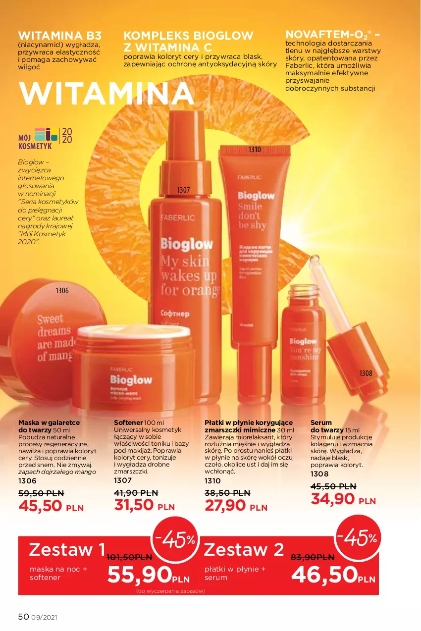 Gazetka promocyjna Faberlic - Gazetka - ważna 14.06 do 04.07.2021 - strona 50 - produkty: Fa, Gala, Kolagen, Laur, LG, Makijaż, Mango, Mars, Maska, Rum, Ser, Serum, Serum do twarzy, Tonik