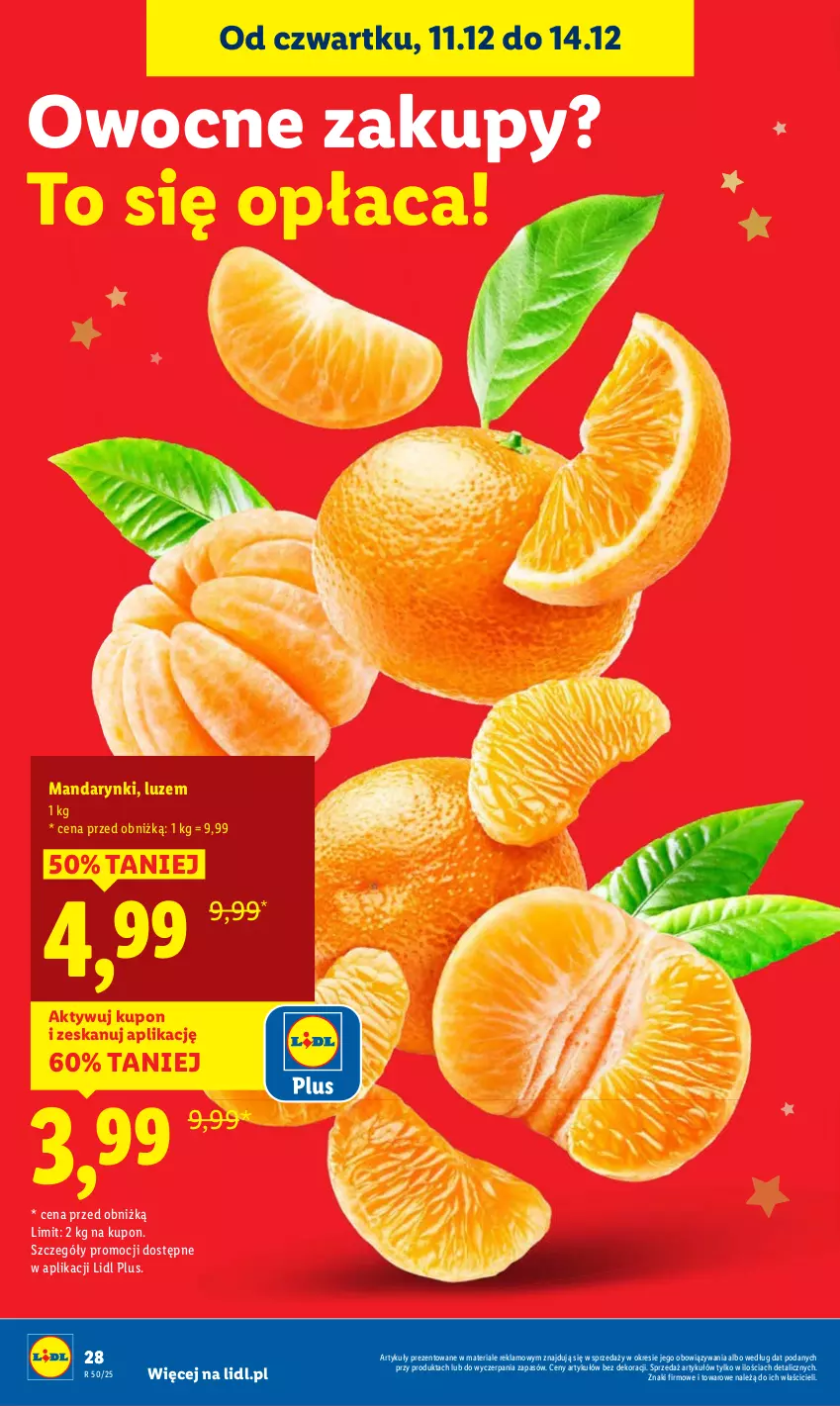 Gazetka promocyjna Lidl - GAZETKA - ważna 11.12 do 14.12.2025 - strona 28 - produkty: Mandarynki