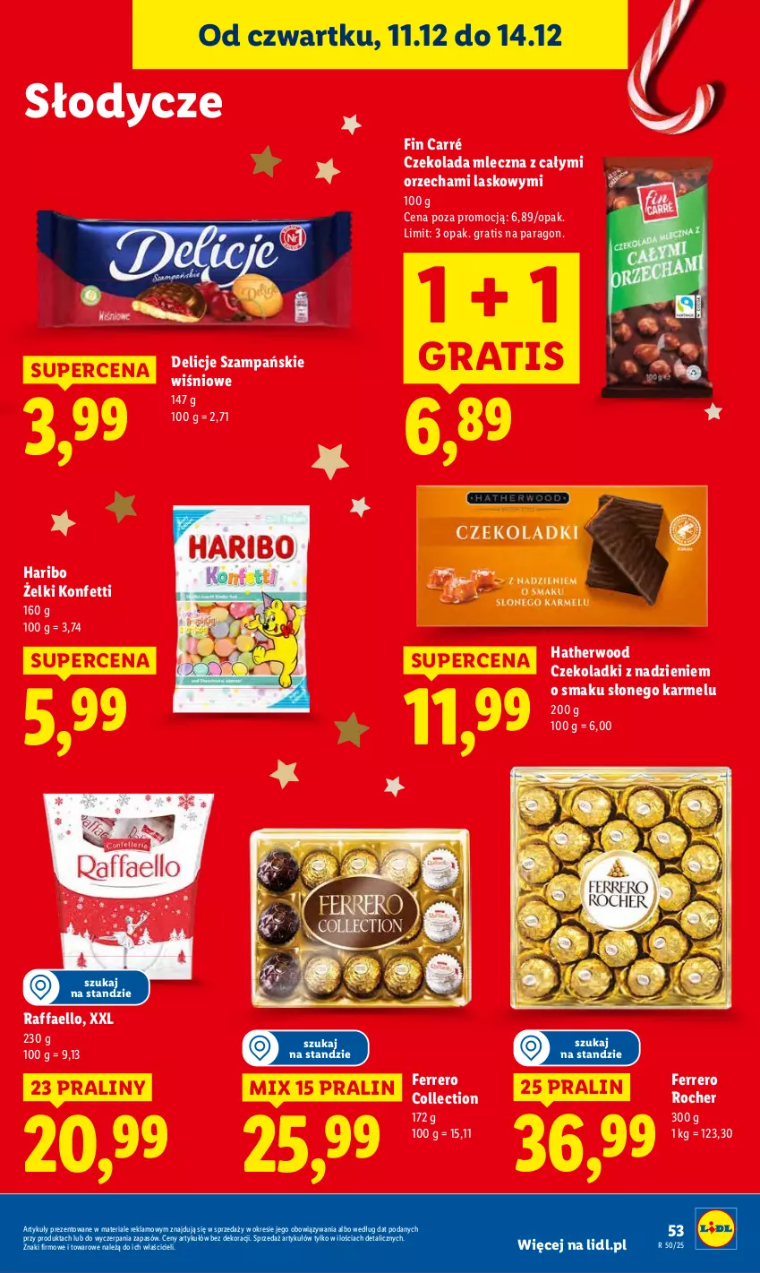 Gazetka promocyjna Lidl - GAZETKA - ważna 11.12 do 14.12.2025 - strona 53 - produkty: Ferrero, Ferrero Rocher, Gra, Haribo, Praliny