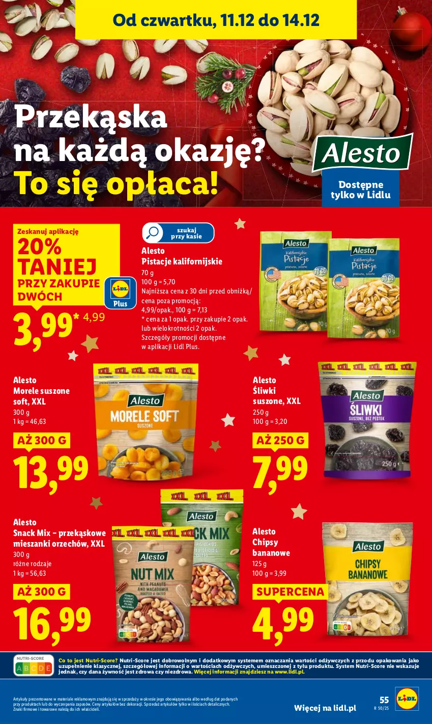 Gazetka promocyjna Lidl - GAZETKA - ważna 11.12 do 14.12.2025 - strona 55 - produkty: Chipsy, Pistacje