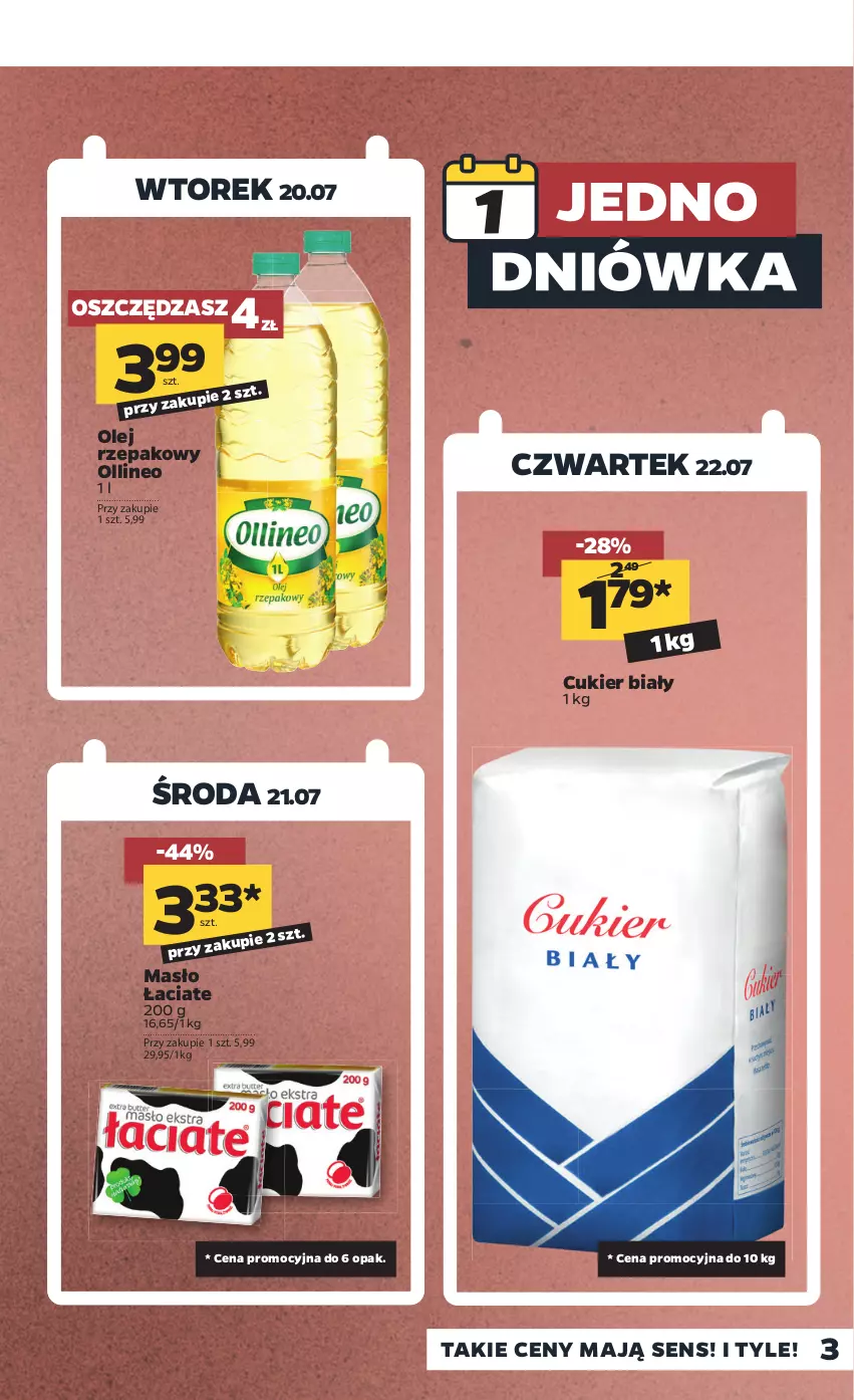 Gazetka promocyjna Netto - Gazetka spożywcza - ważna 19.07 do 24.07.2021 - strona 3 - produkty: Cukier, Masło, Olej, Olej rzepakowy