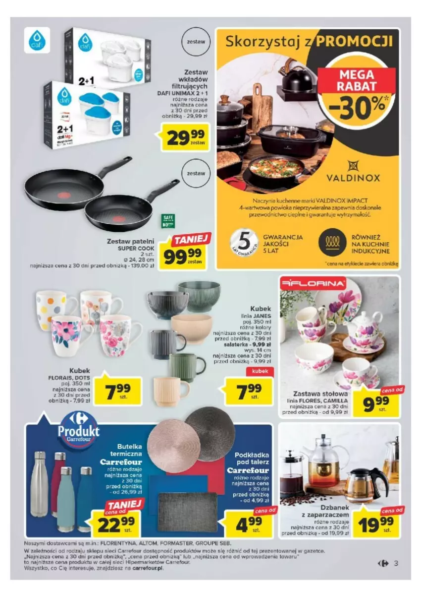 Gazetka promocyjna Carrefour - ważna 29.08 do 09.09.2023 - strona 20 - produkty: Dzbanek, Flora, Kubek, Podkład, Podkładka, Salaterka, Talerz, Zaparzacz