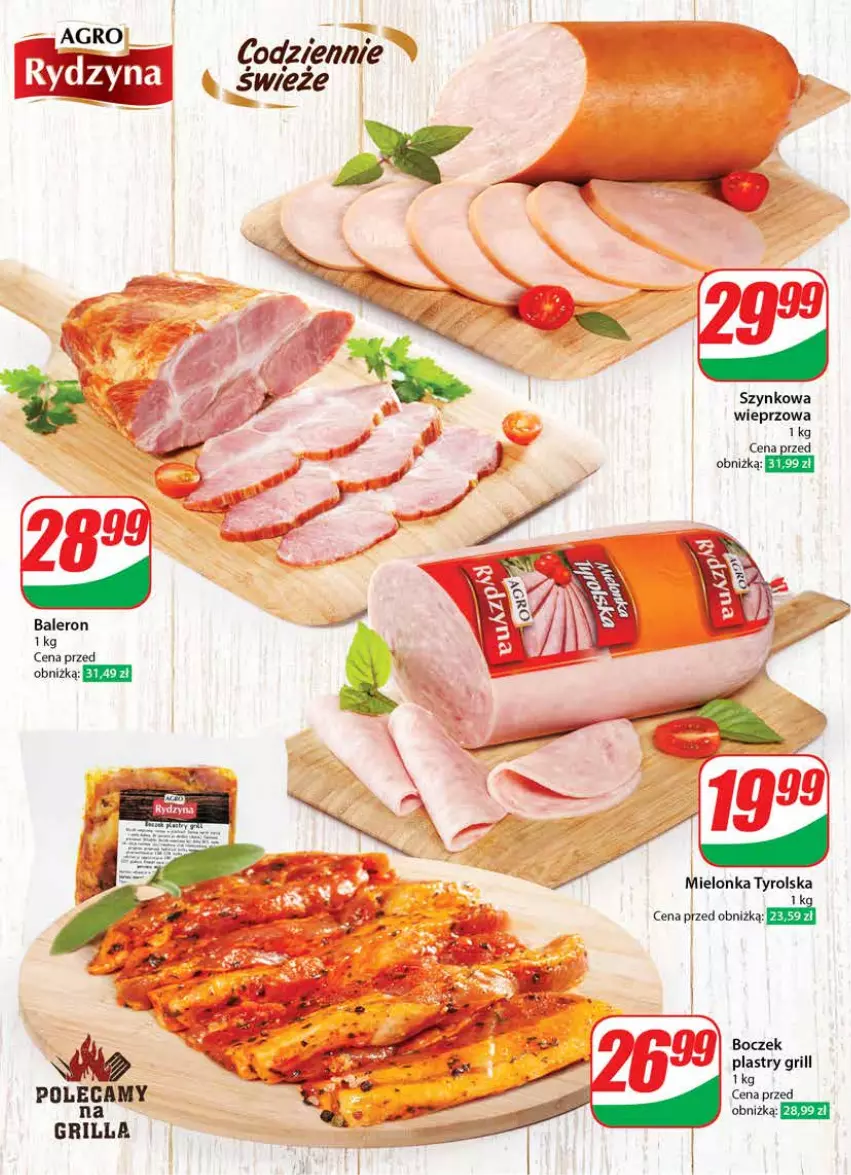 Gazetka promocyjna Dino - Gazetka 16 / 2024 - ważna 17.04 do 23.04.2024 - strona 30 - produkty: Boczek, Grill, Mielonka tyrolska, Szynkowa wieprzowa