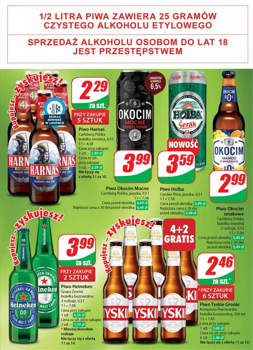 Gazetka promocyjna Dino - Gazetka 16 / 2024 - ważna 17.04 do 23.04.2024 - strona 45 - produkty: Carlsberg, Gra, Harnaś, Heineken, Koc, Mango, Okocim, Piwa, Piwo, Tyskie