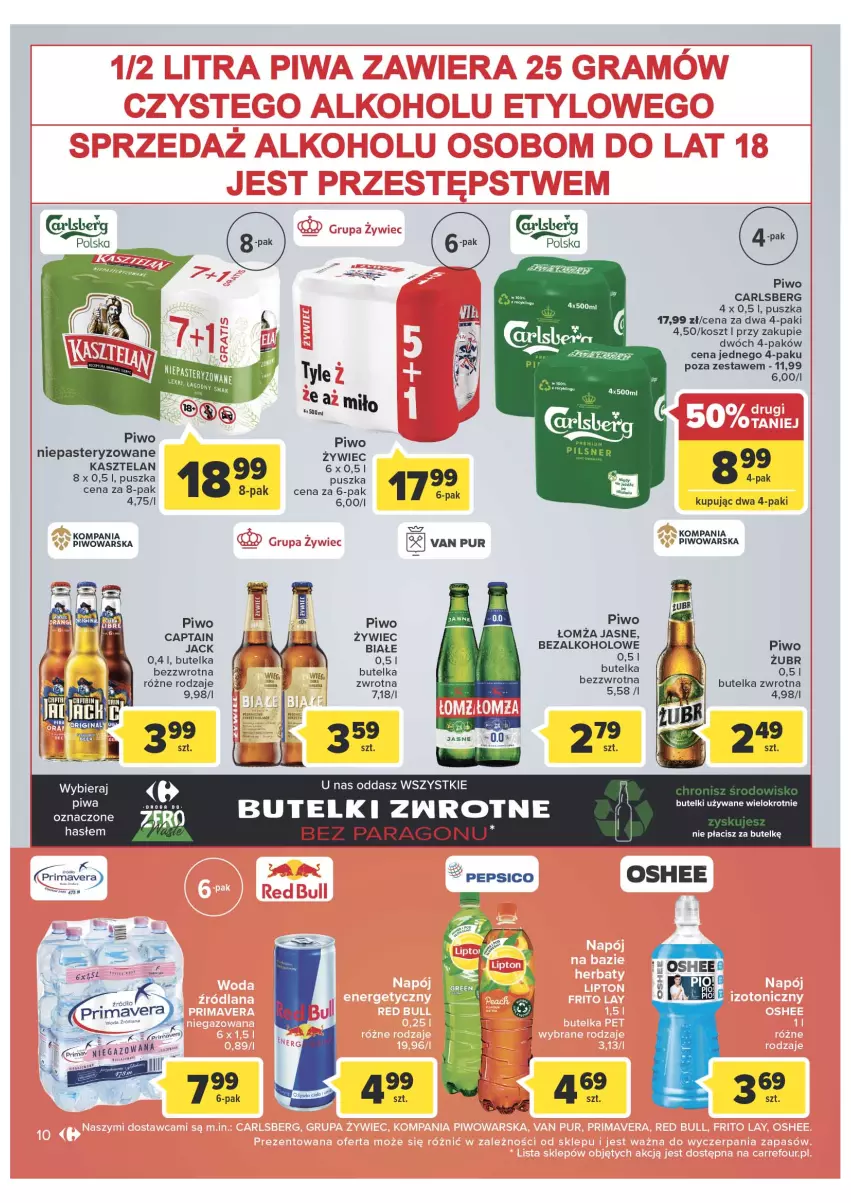 Gazetka promocyjna Carrefour - Gazetka Market - ważna 01.03 do 12.03.2022 - strona 10 - produkty: Carlsberg, Kasztelan, Kosz, Piwo, Pur