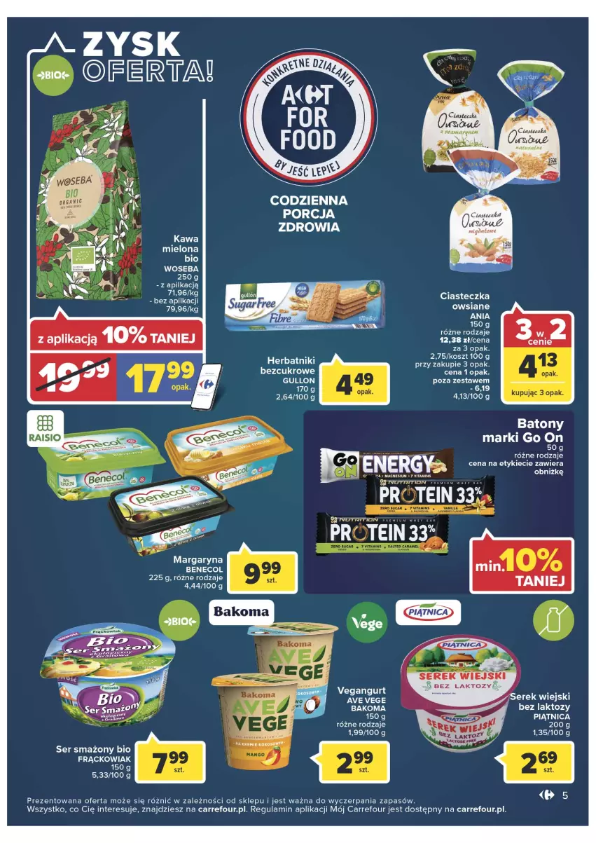 Gazetka promocyjna Carrefour - Gazetka Market - ważna 01.03 do 12.03.2022 - strona 5 - produkty: Bakoma, Baton, Benecol, Kosz, Margaryna, Piątnica, Por, Ser, Serek, Serek wiejski