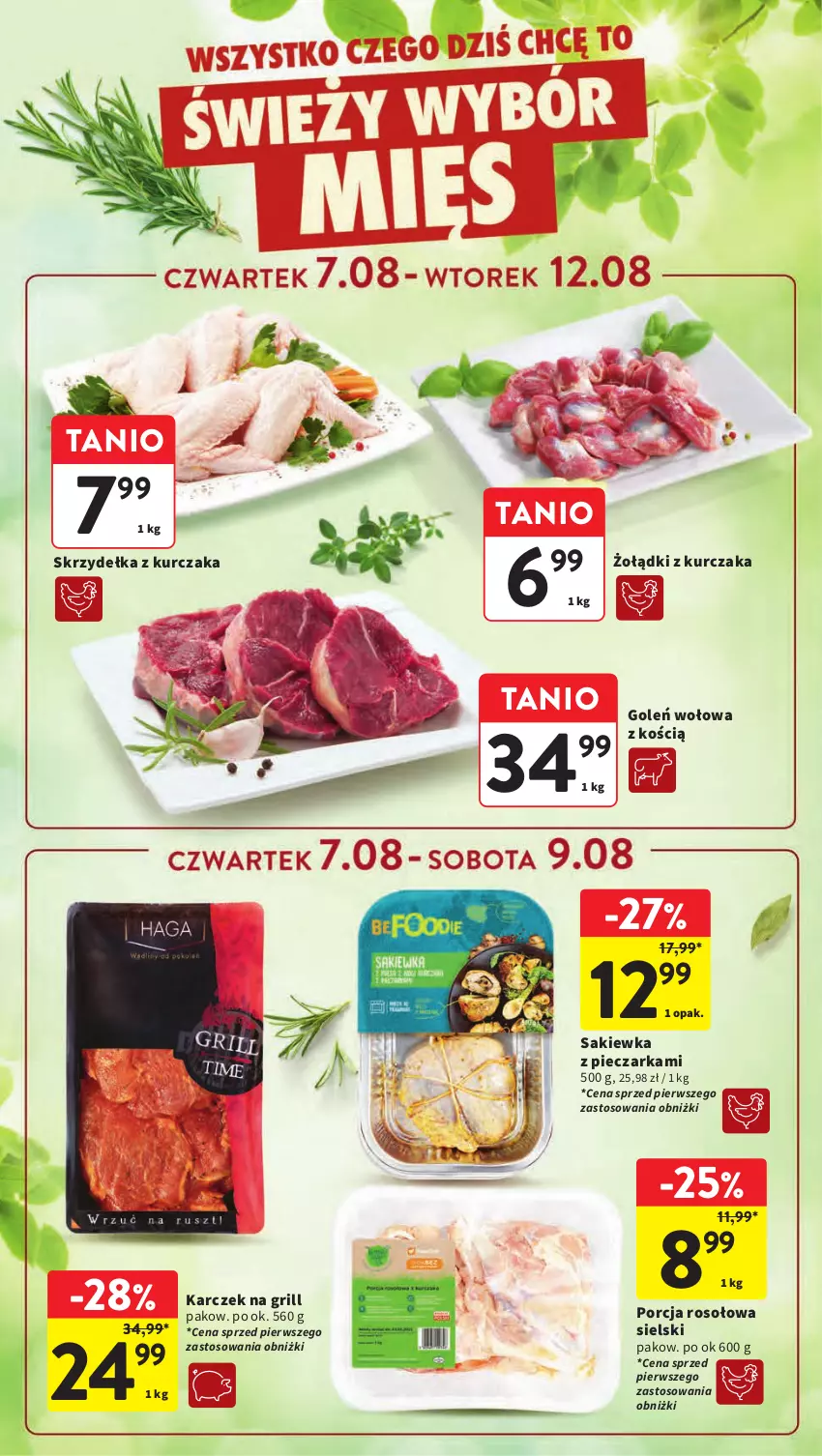 Gazetka promocyjna Intermarche - Gazetka Intermarche - ważna 07.08 do 12.08.2025 - strona 12 - produkty: Grill, Kurczak, Piec, Pieczarka, Por, Skrzydełka z kurczaka