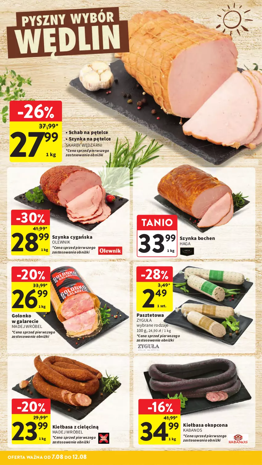 Gazetka promocyjna Intermarche - Gazetka Intermarche - ważna 07.08 do 12.08.2025 - strona 14 - produkty: Gala, Kabanos, Kiełbasa, Madej Wróbel, Olewnik, Pasztet, Szynka