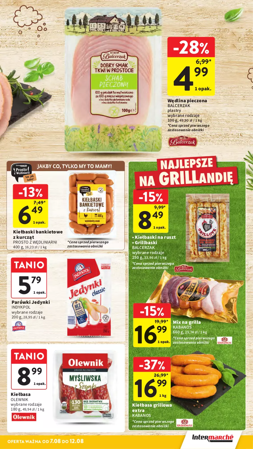Gazetka promocyjna Intermarche - Gazetka Intermarche - ważna 07.08 do 12.08.2025 - strona 15 - produkty: Grill, Kabanos, Kiełbasa, Olewnik, Parówki, Piec, Wędlina