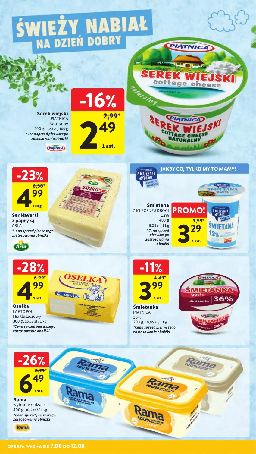 Gazetka promocyjna Intermarche - Gazetka Intermarche - ważna 07.08 do 12.08.2025 - strona 20 - produkty: Havarti, Piątnica, Rama, Ser, Serek, Serek wiejski, Top
