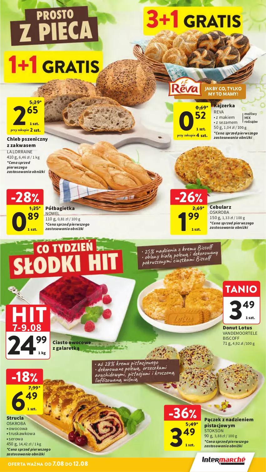 Gazetka promocyjna Intermarche - Gazetka Intermarche - ważna 07.08 do 12.08.2025 - strona 23 - produkty: Bagietka, Cebula, Chleb, Donut, Gala, Kajzerka, Pączek, Półbagietka, Ser, Sezam, Strucla, Zlew
