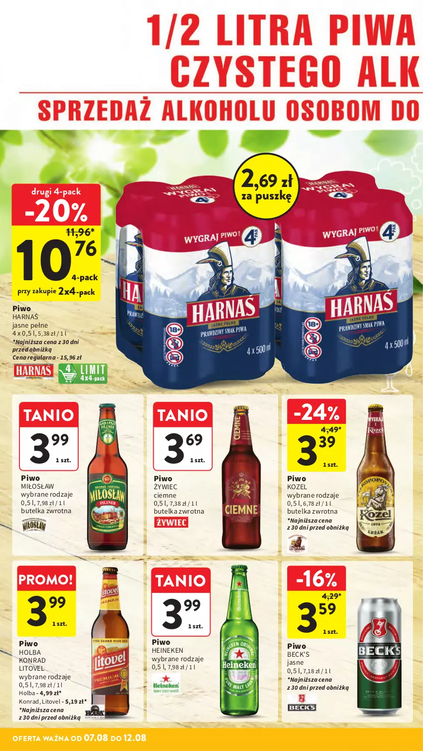 Gazetka promocyjna Intermarche - Gazetka Intermarche - ważna 07.08 do 12.08.2025 - strona 28 - produkty: Harnaś, Heineken, Kozel, Piwo