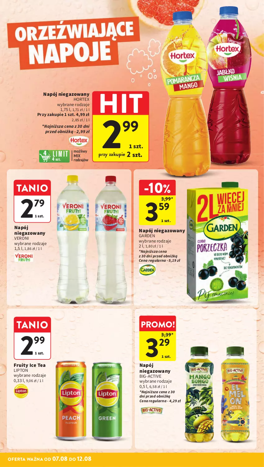 Gazetka promocyjna Intermarche - Gazetka Intermarche - ważna 07.08 do 12.08.2025 - strona 30 - produkty: Hortex, Ice tea, Lipton, Napój, Napój niegazowany