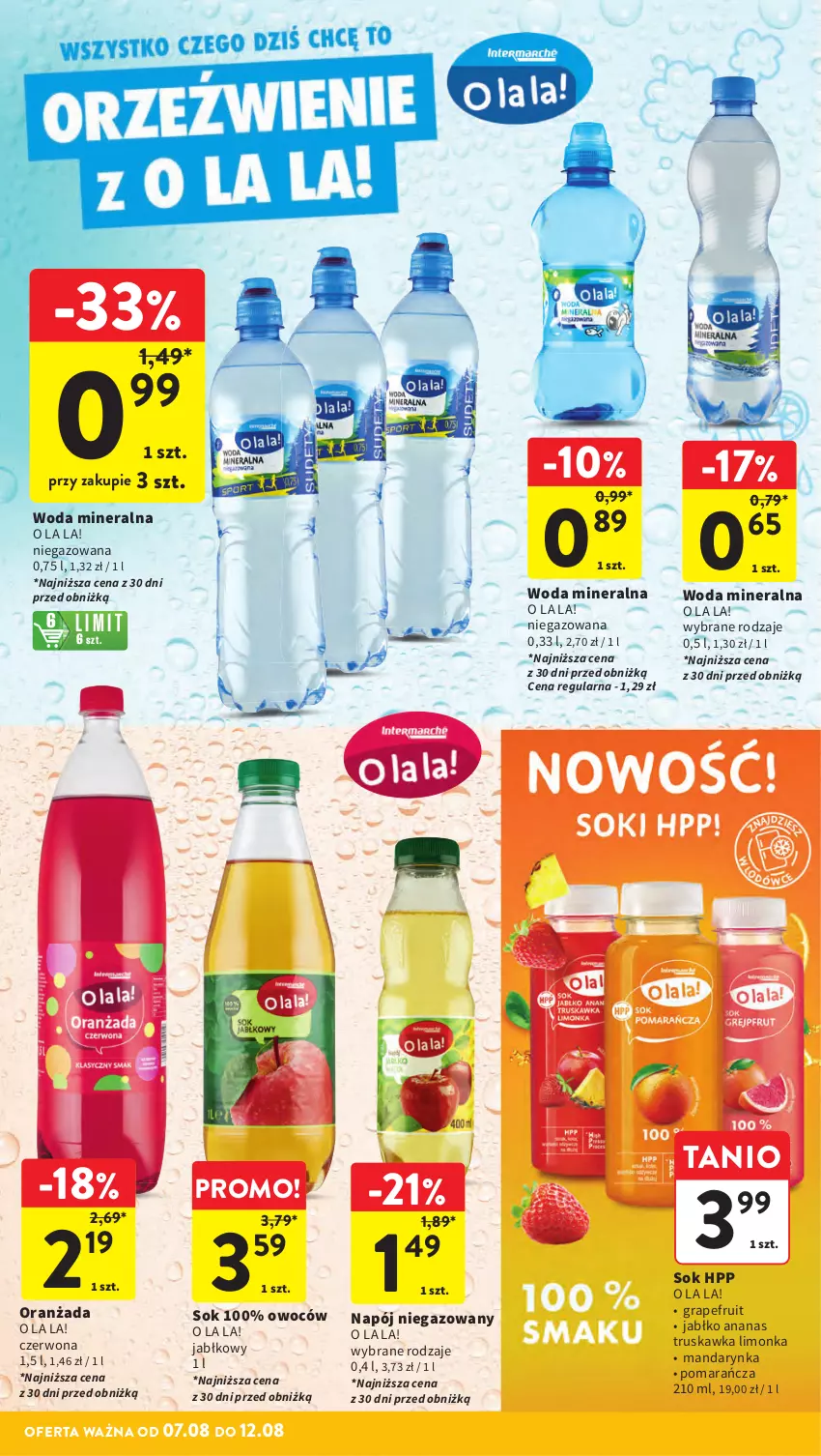 Gazetka promocyjna Intermarche - Gazetka Intermarche - ważna 07.08 do 12.08.2025 - strona 32 - produkty: Ananas, Gra, HP, Limonka, Napój, Napój niegazowany, Oranżada, Sok, Woda, Woda mineralna