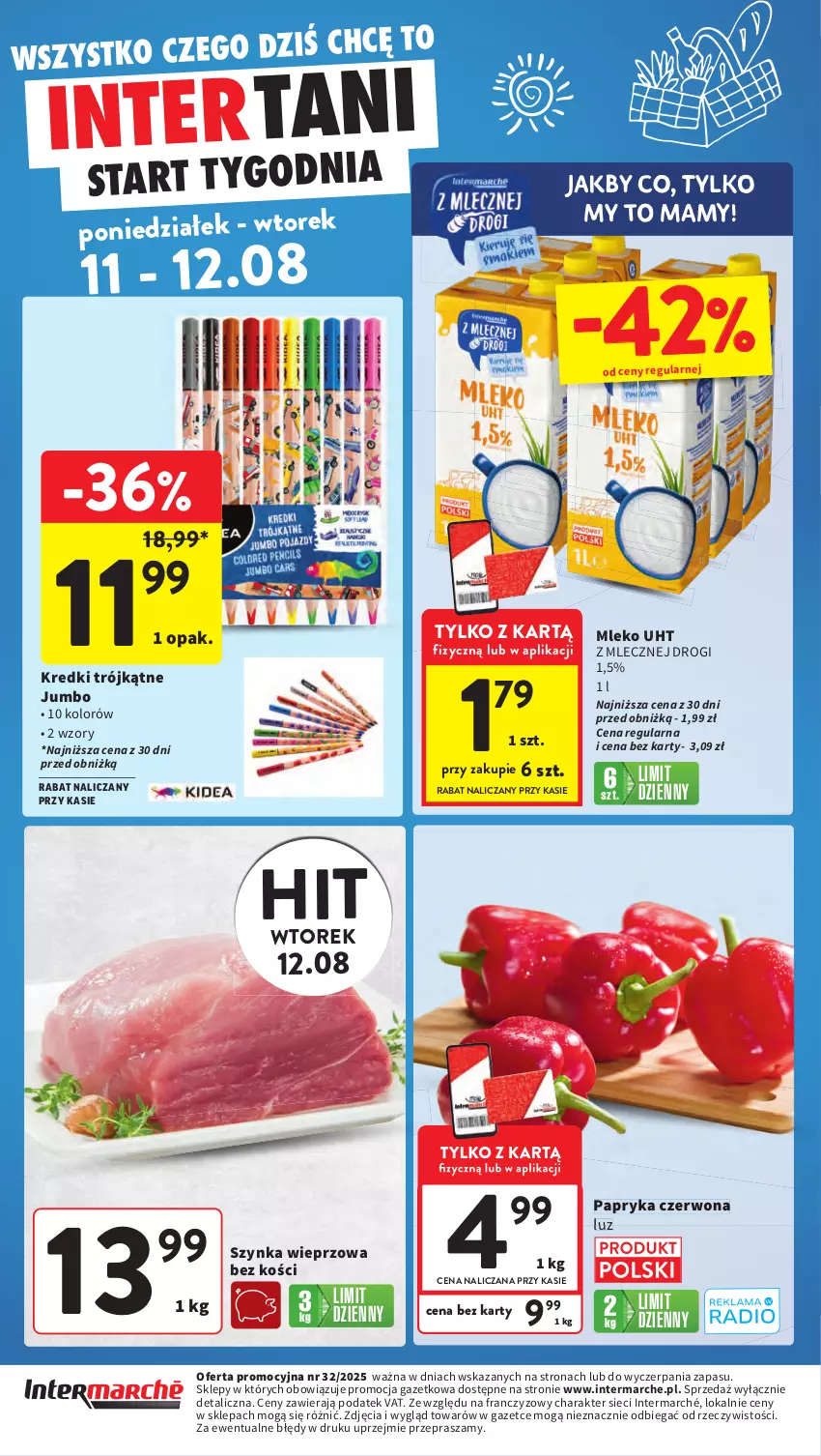 Gazetka promocyjna Intermarche - Gazetka Intermarche - ważna 07.08 do 12.08.2025 - strona 44 - produkty: Mleko, Papryka, Papryka czerwona, Szynka, Szynka wieprzowa