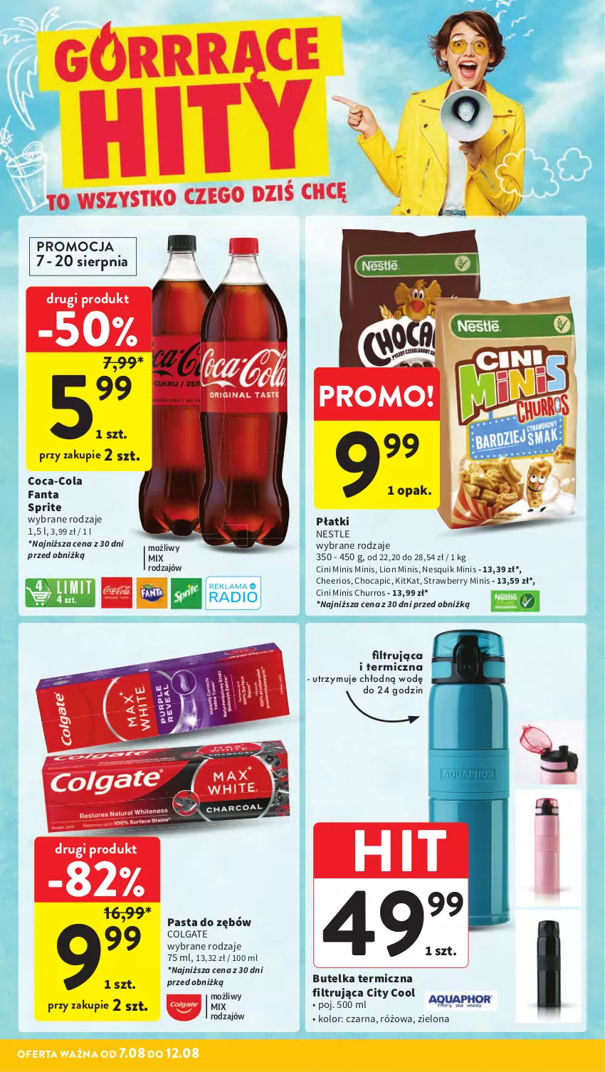 Gazetka promocyjna Intermarche - Gazetka Intermarche - ważna 07.08 do 12.08.2025 - strona 6 - produkty: Cheerios, Cini Minis, Coca-Cola, Colgate, Fa, Fanta, LG, Lion, Nesquik, Pasta do zębów, Sprite