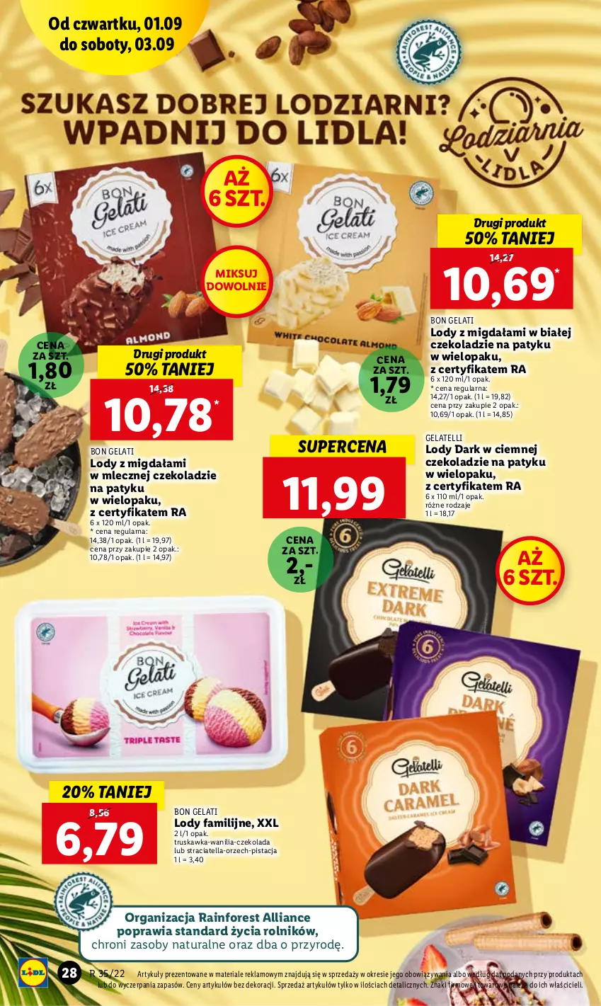 Gazetka promocyjna Lidl - GAZETKA - ważna 01.09 do 03.09.2022 - strona 28 - produkty: Czekolada, Fa, Lody, Rolnik