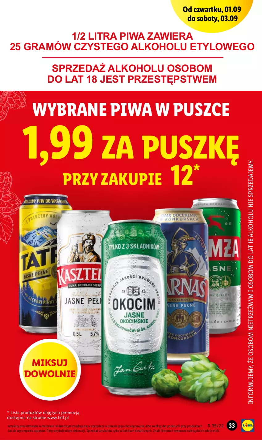 Gazetka promocyjna Lidl - GAZETKA - ważna 01.09 do 03.09.2022 - strona 33 - produkty: Gra, Piwa