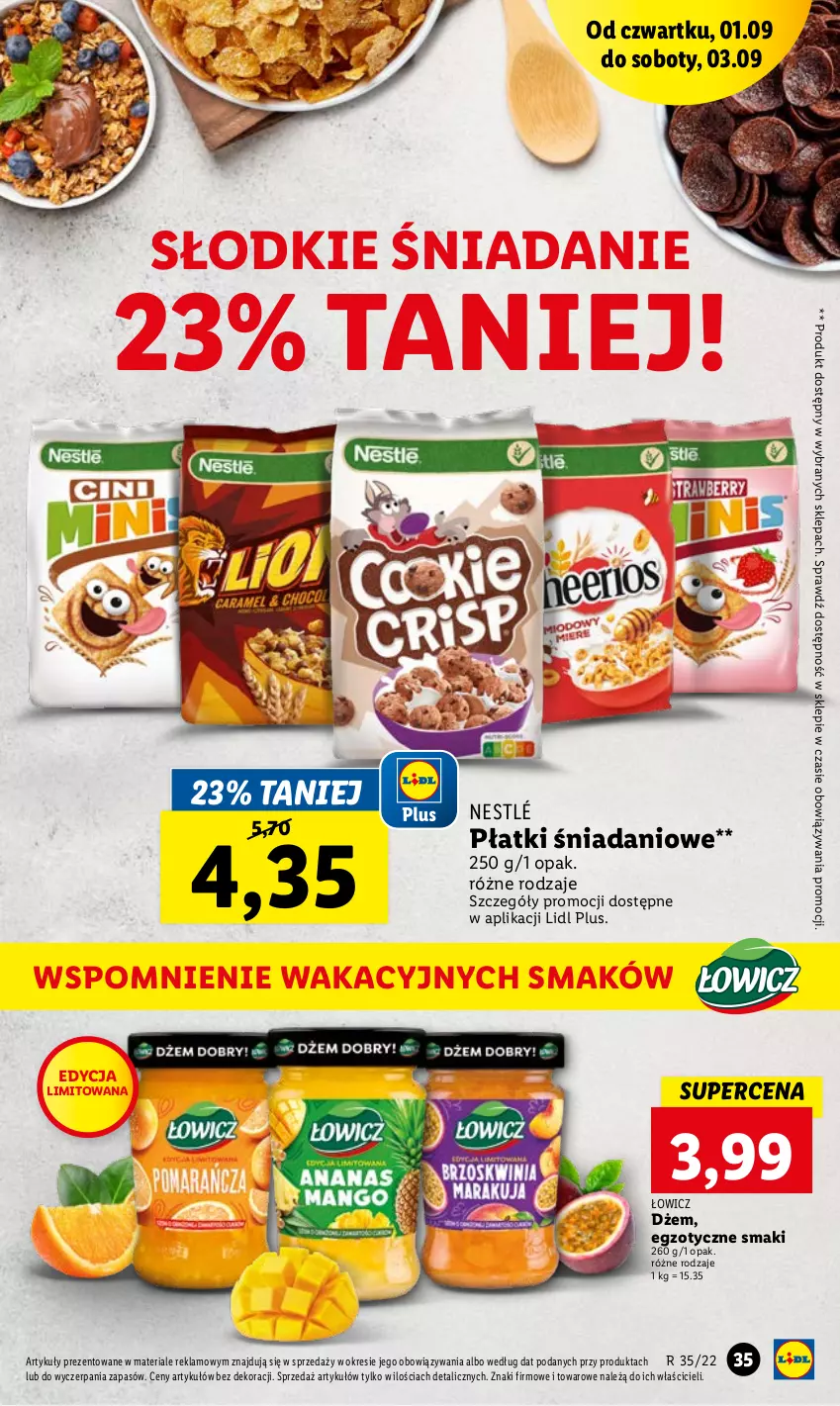 Gazetka promocyjna Lidl - GAZETKA - ważna 01.09 do 03.09.2022 - strona 35 - produkty: Danio, Dżem, Nestlé