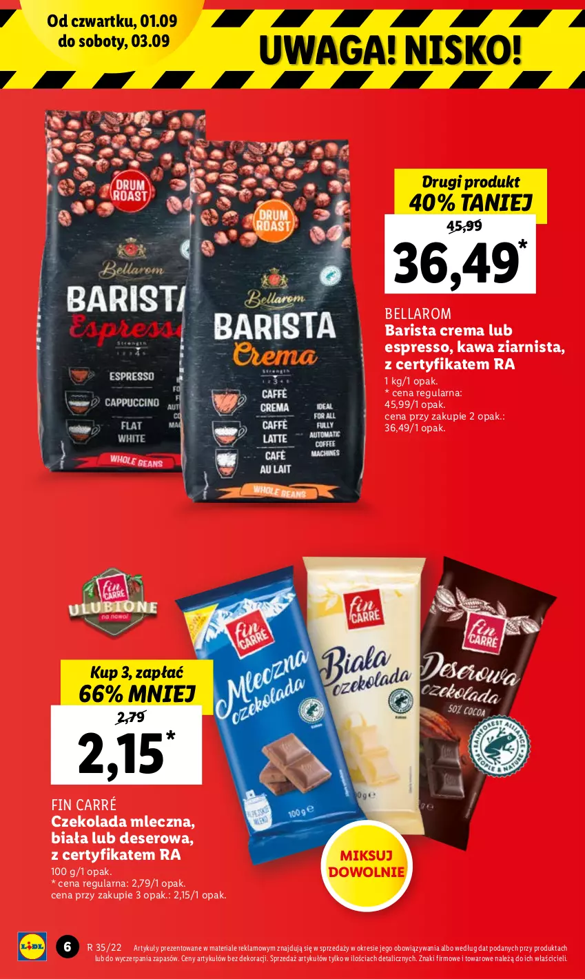 Gazetka promocyjna Lidl - GAZETKA - ważna 01.09 do 03.09.2022 - strona 6 - produkty: Bell, Bella, Czekolada, Czekolada mleczna, Deser, Kawa, Kawa ziarnista, Ser, Waga