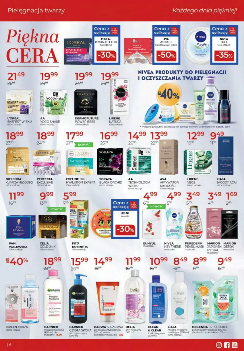 Gazetka promocyjna Drogerie Jawa - ważna 14.09 do 22.09.2021 - strona 6 - produkty: Bielenda, Dermofuture, Edam, Eveline, Fa, Garnier, Jagody, Lack, Lirene, Nivea, Perfecta, Pur, Ziaja