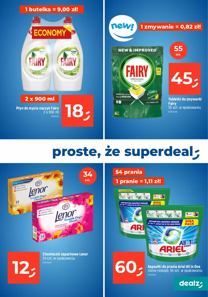 Gazetka promocyjna Dealz - MAKE A DEALZ - ważna 11.04 do 17.04.2024 - strona 3 - produkty: Ariel, Chusteczki, Do mycia naczyń, Fa, Fairy, Kapsułki do prania, Lenor, Płyn do mycia, Płyn do mycia naczyń, Tablet, Tabletki do zmywarki, Zmywarki