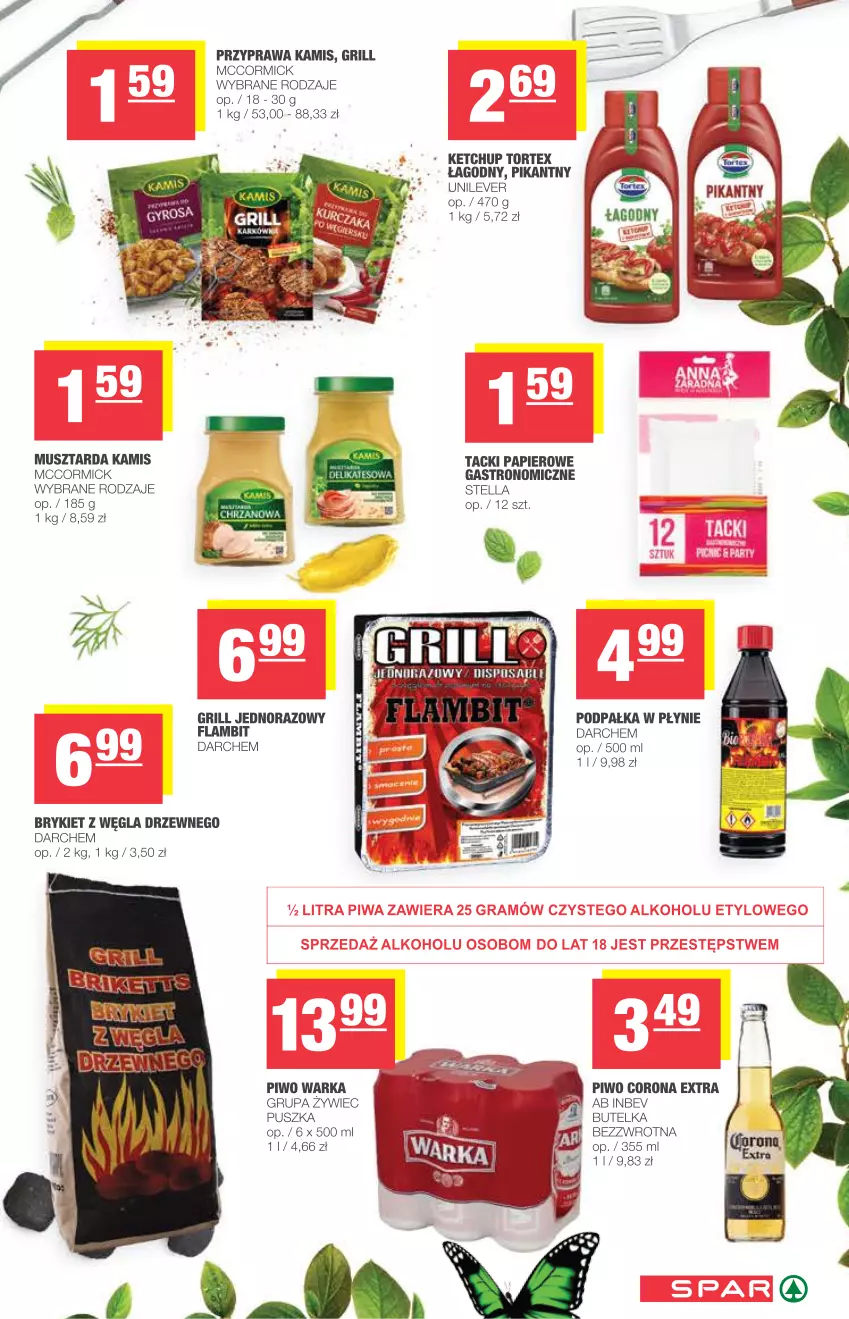 Gazetka promocyjna Spar - Spar - ważna 28.04 do 04.05.2021 - strona 5 - produkty: Corona Extra, Grill, Kamis, Ketchup, Mus, Musztarda, Papier, Piwo, Warka