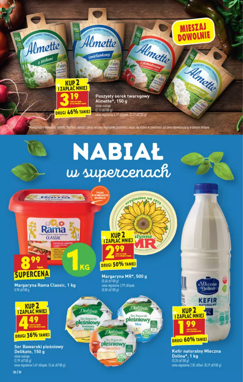 Gazetka promocyjna Biedronka - W tym tygodniu PN - ważna 29.03 do 03.04.2021 - strona 38 - produkty: Almette, Kefir, Kefir naturalny, Margaryna, Rama, Ser, Serek, Serek twarogowy