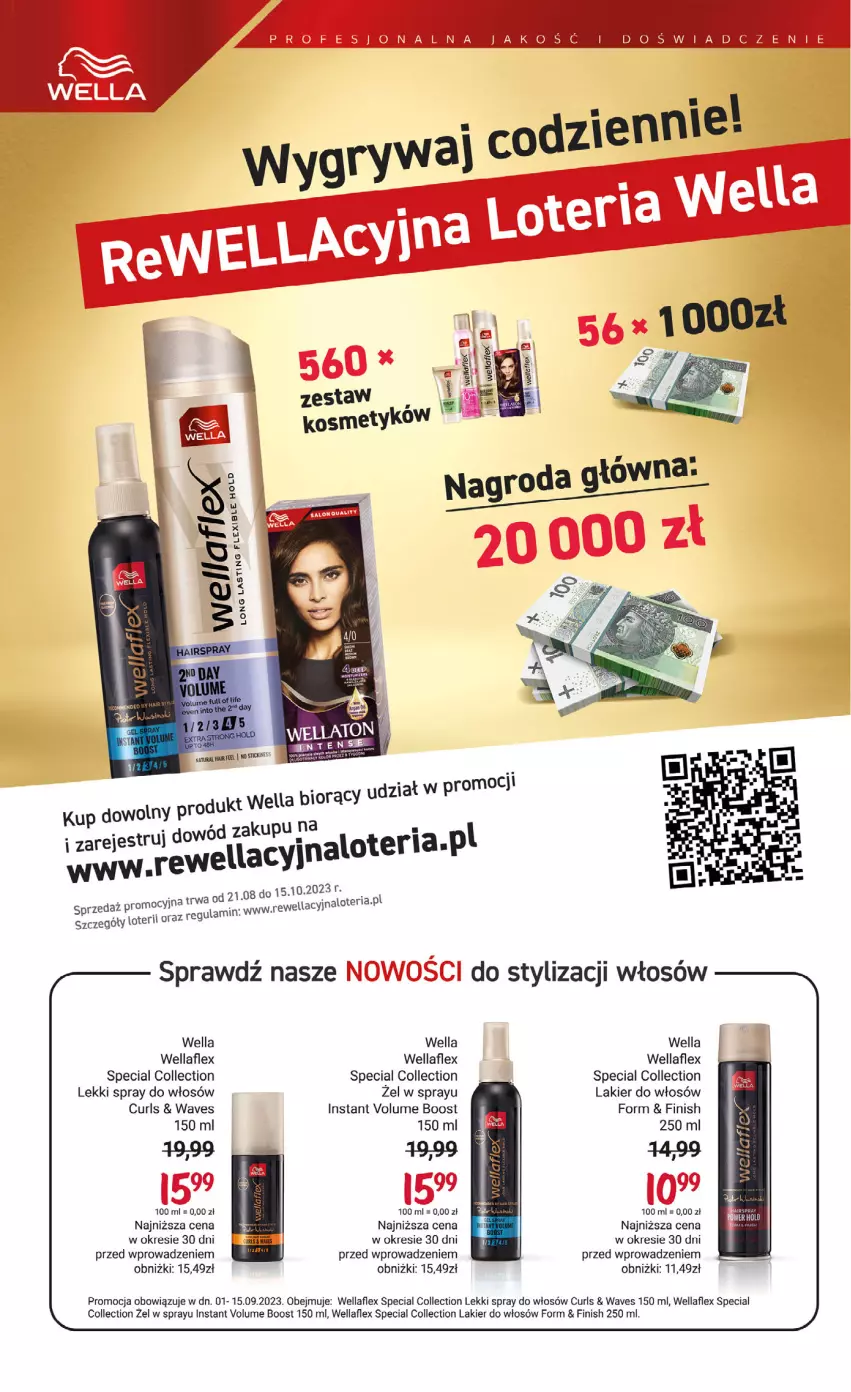 Gazetka promocyjna Rossmann - 1 września - ważna 01.09 do 15.09.2023 - strona 18 - produkty: Finish, Lakier, Lakier do włosów, Wella, Wellaflex