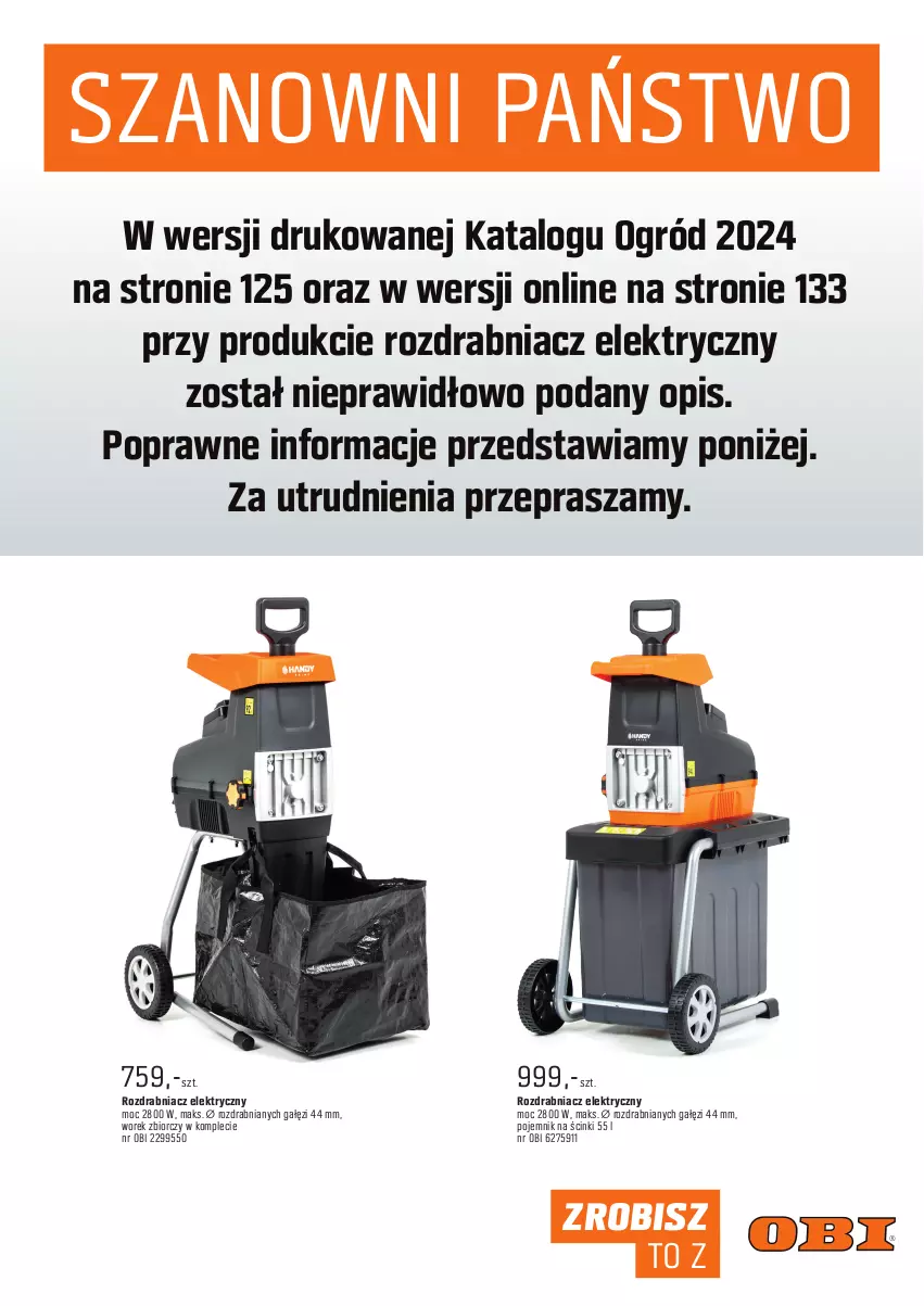 Gazetka promocyjna Obi - Gazetka OBI - ważna 09.03 do 15.11.2024 - strona 172 - produkty: Ogród, Pojemnik, Rozdrabniacz