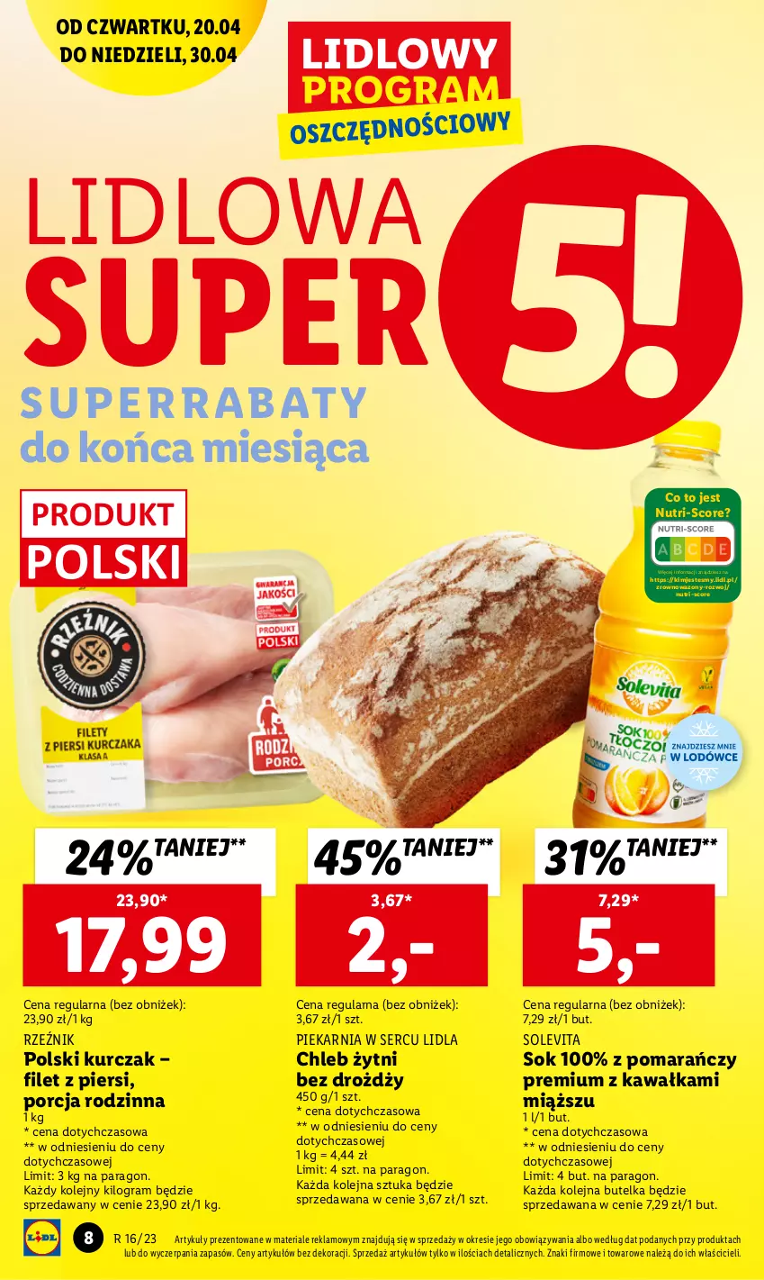 Gazetka promocyjna Lidl - GAZETKA - ważna 20.04 do 22.04.2023 - strona 10 - produkty: Chleb, Gra, Kawa, Kurczak, Olej, Por, Ser, Sok, Wazon