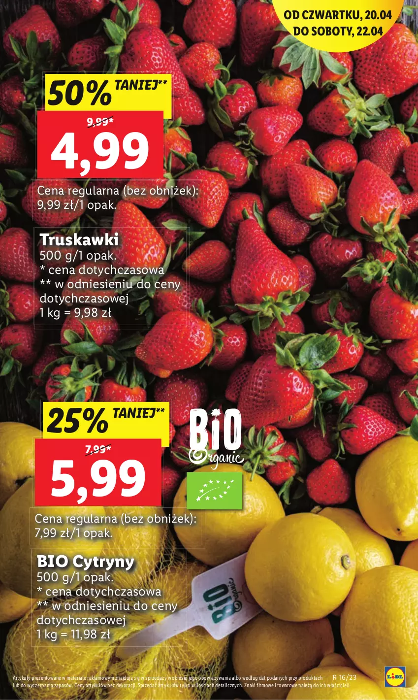 Gazetka promocyjna Lidl - GAZETKA - ważna 20.04 do 22.04.2023 - strona 17 - produkty: Cytryny, Fa, Truskawki