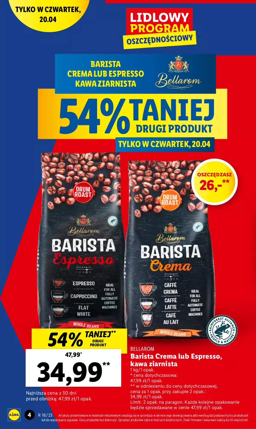 Gazetka promocyjna Lidl - GAZETKA - ważna 20.04 do 22.04.2023 - strona 4 - produkty: Bell, Bella, Kawa, Kawa ziarnista, Olej