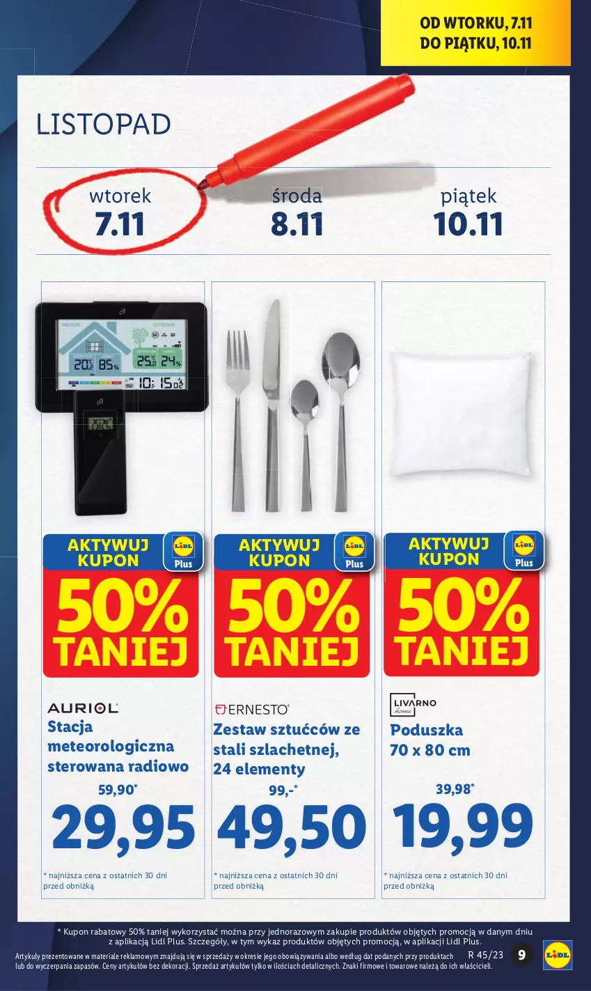 Gazetka promocyjna Lidl - GAZETKA - ważna 06.11 do 08.11.2023 - strona 19 - produkty: Poduszka, Top, Zestaw sztućców