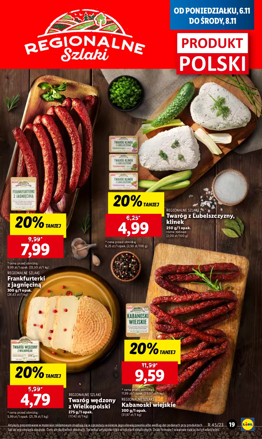 Gazetka promocyjna Lidl - GAZETKA - ważna 06.11 do 08.11.2023 - strona 31 - produkty: Frankfurterki, Kabanos, Twaróg