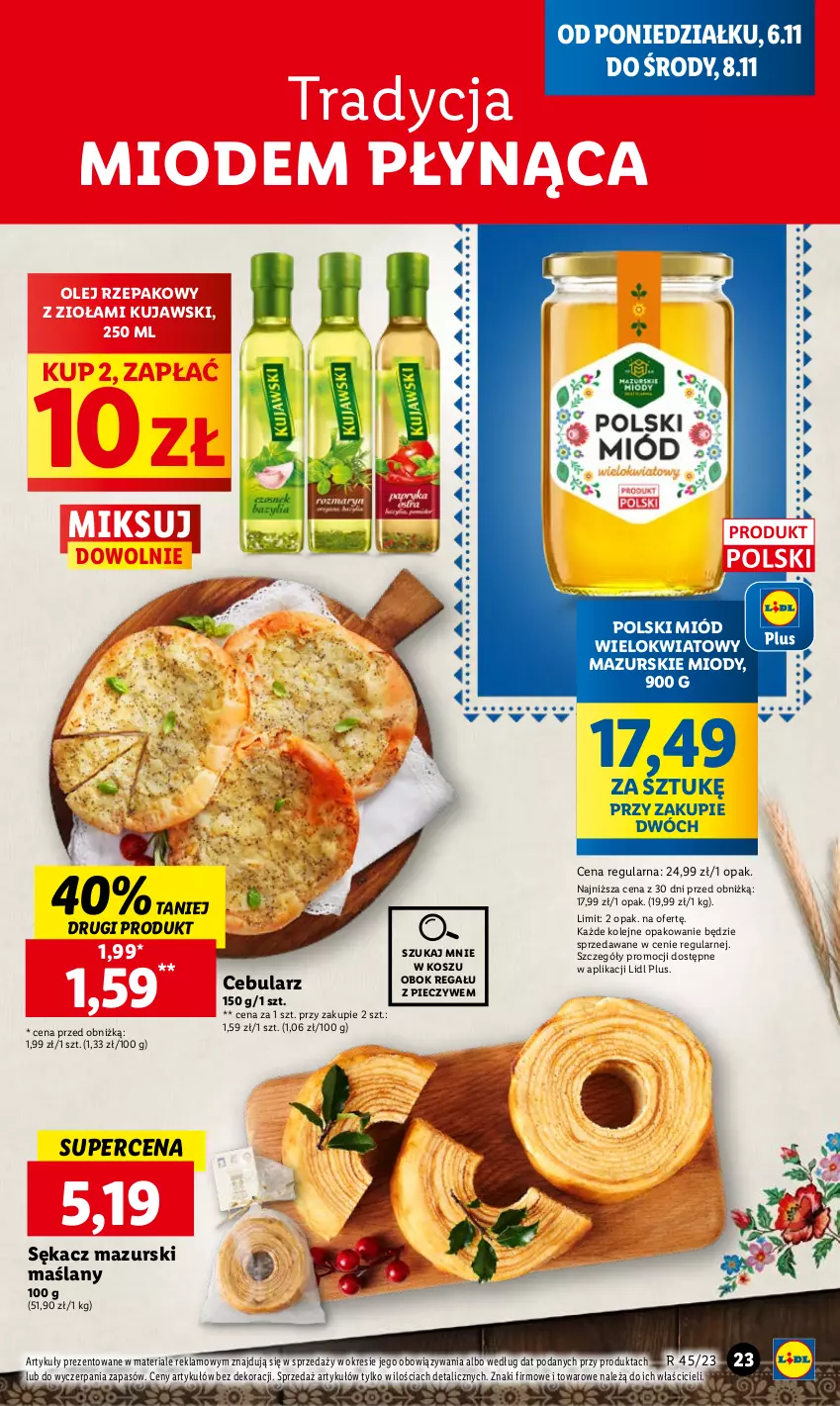 Gazetka promocyjna Lidl - GAZETKA - ważna 06.11 do 08.11.2023 - strona 35 - produkty: Cebula, Kosz, Kujawski, Miód, Olej, Olej rzepakowy, Piec, Regał, Sękacz