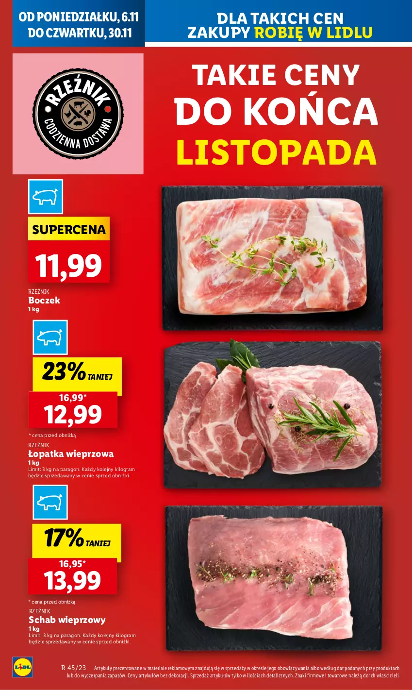 Gazetka promocyjna Lidl - GAZETKA - ważna 06.11 do 08.11.2023 - strona 4 - produkty: Boczek, Gra, Olej, Schab wieprzowy, Top