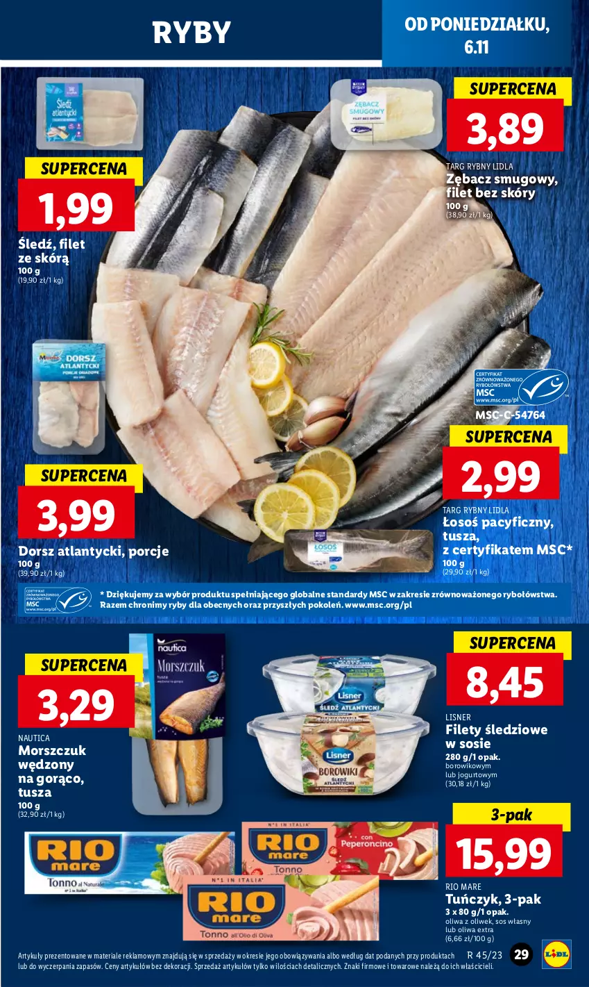 Gazetka promocyjna Lidl - GAZETKA - ważna 06.11 do 08.11.2023 - strona 41 - produkty: Dorsz, Jogurt, Lisner, Oliwa z oliwek, Por, Rio Mare, Sos, Tuńczyk, Tusz, Wiko