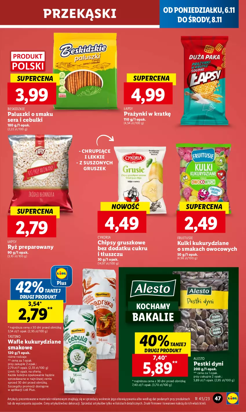 Gazetka promocyjna Lidl - GAZETKA - ważna 06.11 do 08.11.2023 - strona 59 - produkty: Beskidzki, Chipsy, Koc, Olej, Pestki dyni, Ryż, Ser, Wafle