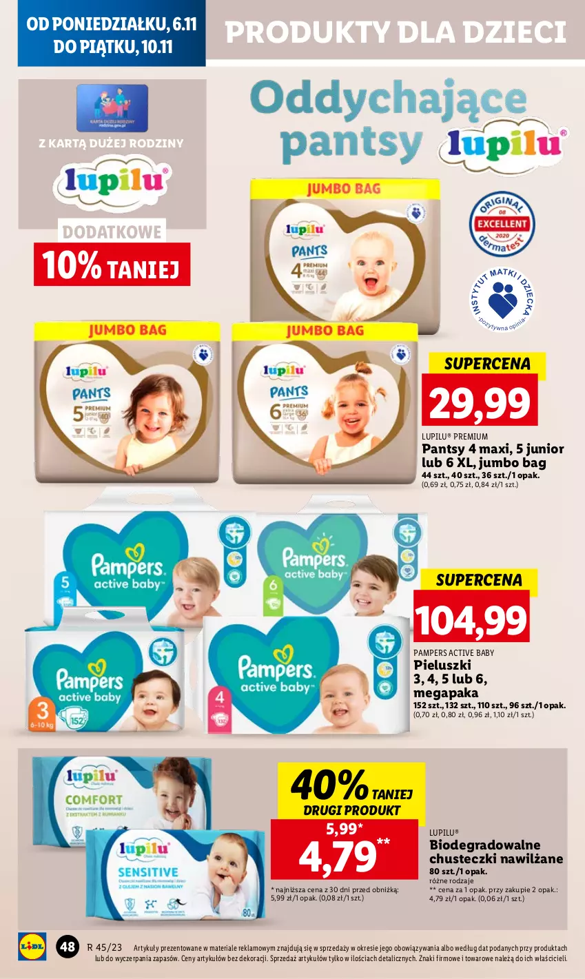 Gazetka promocyjna Lidl - GAZETKA - ważna 06.11 do 08.11.2023 - strona 60 - produkty: Chusteczki, Dzieci, Gra, O Bag, Pampers