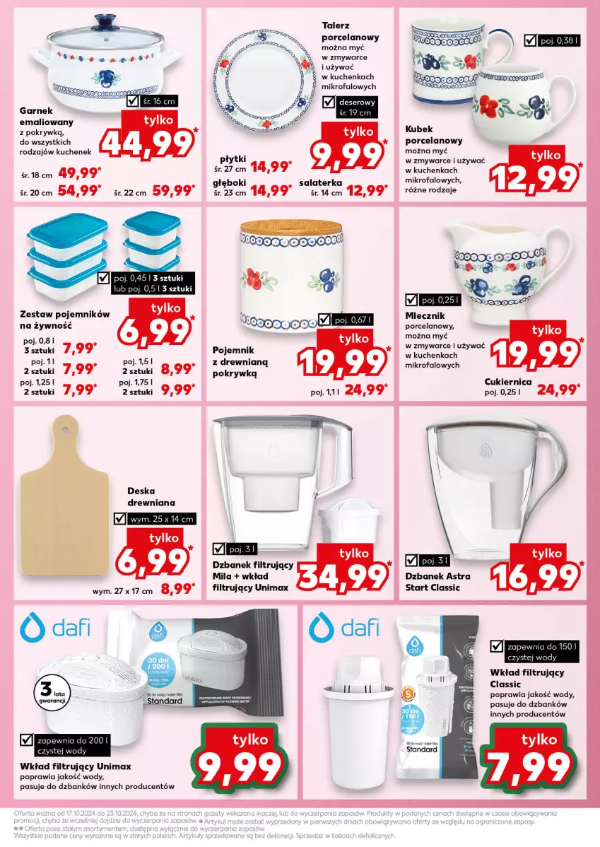 Gazetka promocyjna Kaufland - Kaufland - ważna 17.10 do 23.10.2024 - strona 11 - produkty: Cukier, Deser, Dzbanek, Dzbanek filtrujący, Fa, Garnek, Kubek, Miecz, Miecznik, Pojemnik, Por, Salaterka, Ser, Talerz, Wkład filtrujący